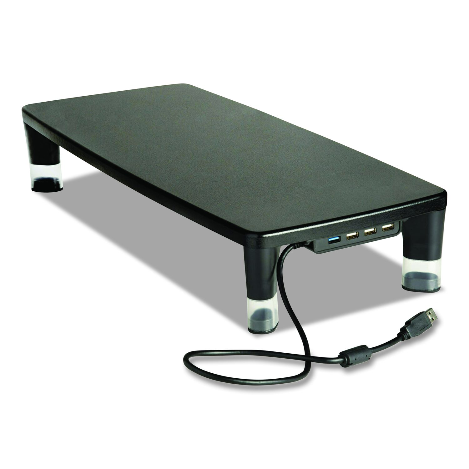3m/commercial Tape Div. Monitor Stand MS100B, 21.6 x 9.4 x 2.7 to 3.9, Black/Clear, Supports 33 lb