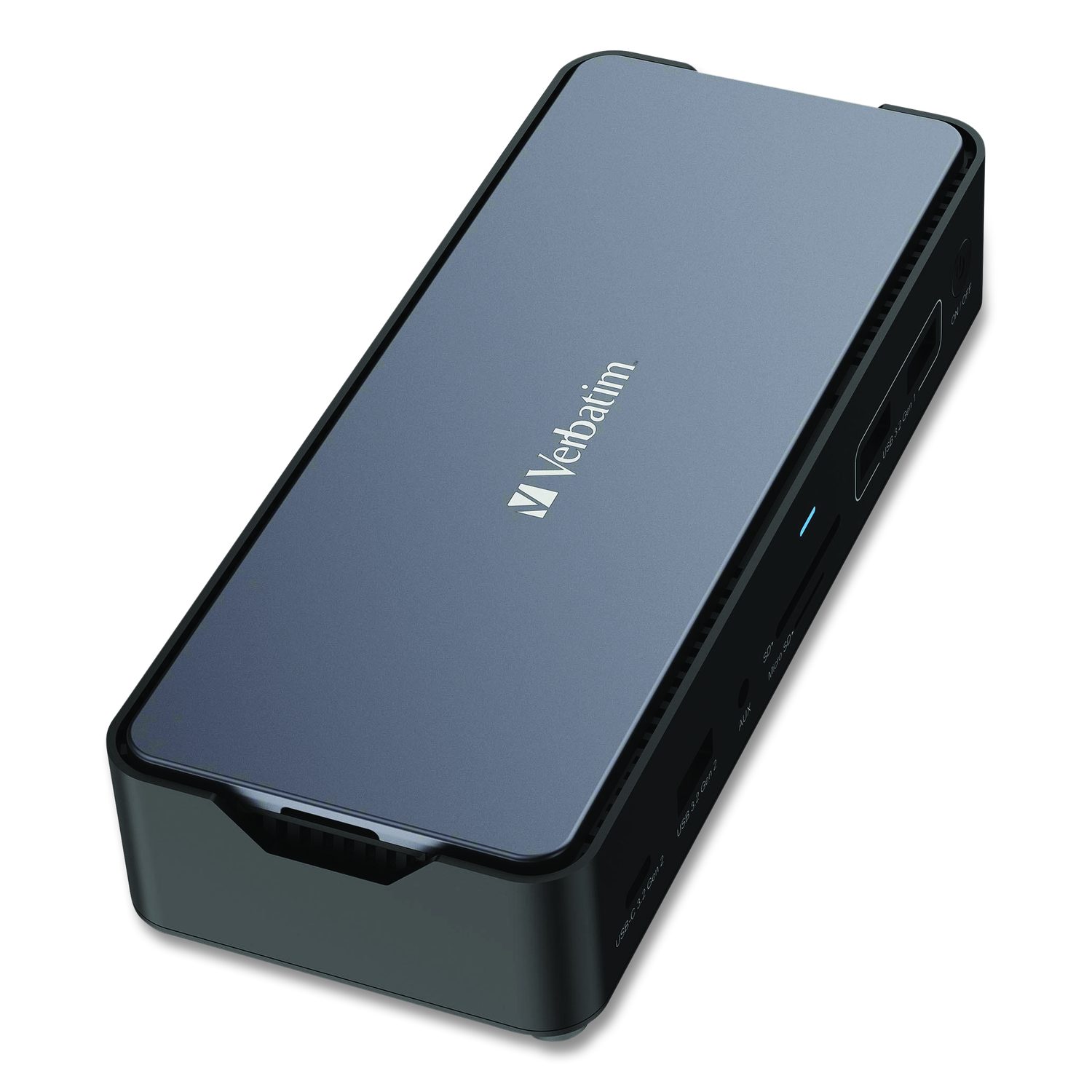Verbatim Corporation USB-C Pro Docking Station 15-in-1 256GB Vi3000 SSD, Audio/DisplayPort/HDMI/Micro SD/RJ45/SD/USB-A/USB-C, Gray